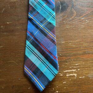 Boy's Necktie Blue Red Black Plaid